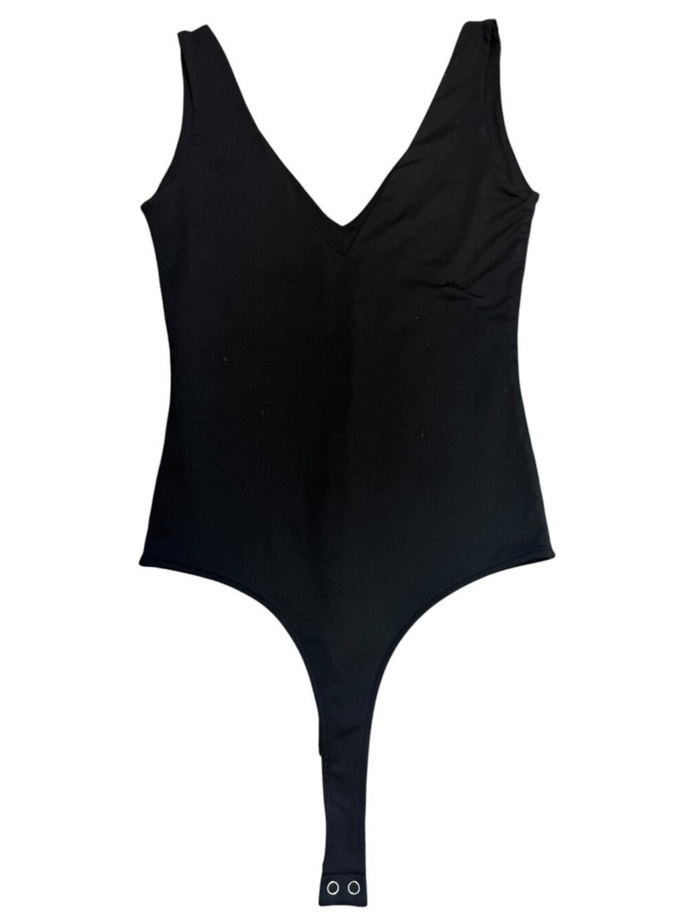 EUC REORIA Black Sleeveless V-Neck Double-Lined Bodysuit Size Small